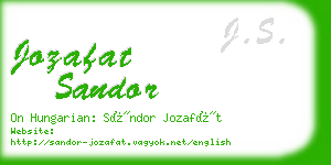 jozafat sandor business card